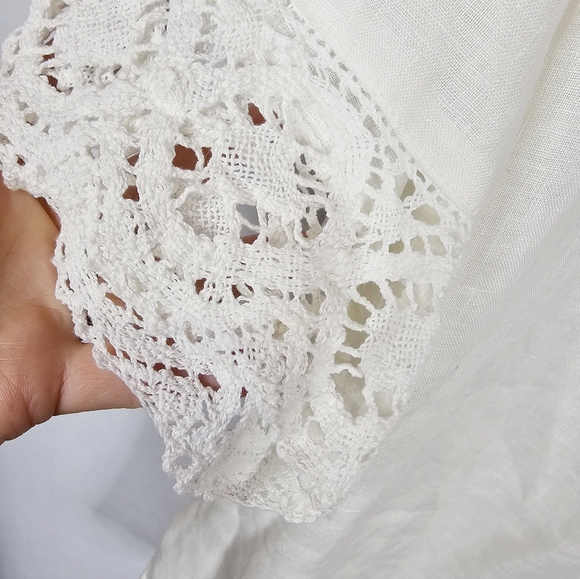 Ghanda Tilly Lace and Linen Button-down Shirt NWT - Picture 11 of 13